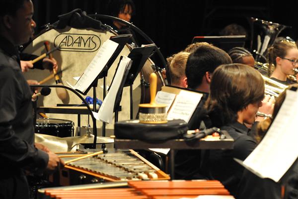 Students performing at the 2023-2024 All County Band Concert